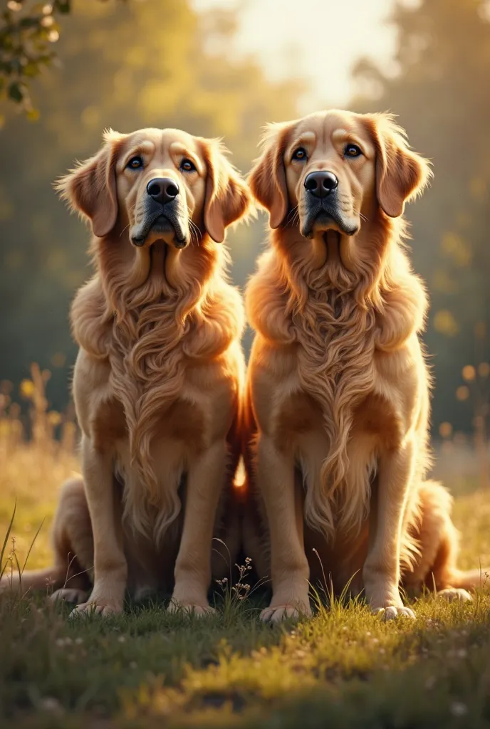 Two Golden dogs 
