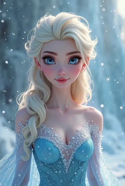 Elsa without a bra 