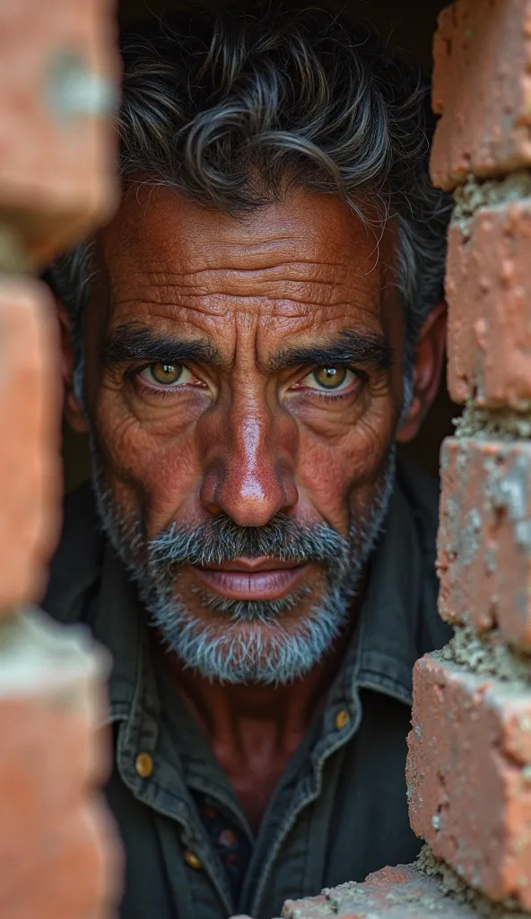 Two eyes of a bricklayer named Adrián is found build yourself a house with bricks. 