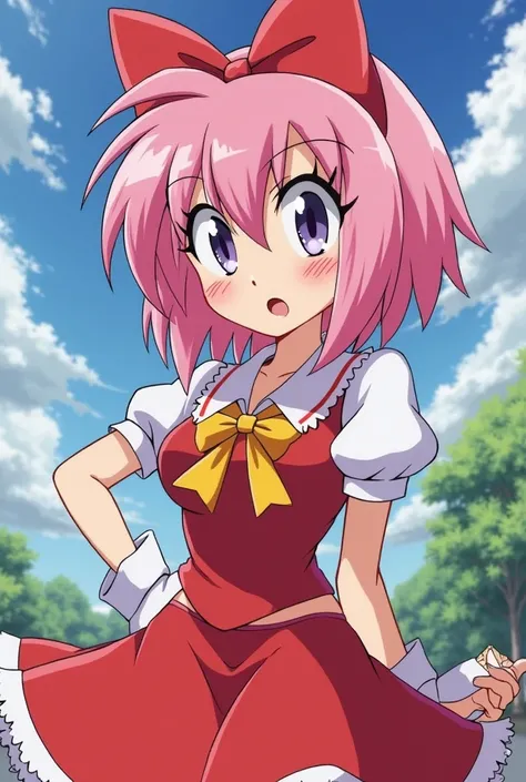 make amy rose from the sonic universe look 18 years old and have very large breasts (anime version)