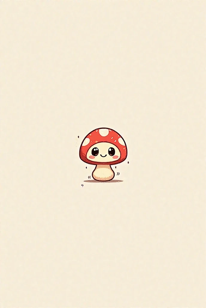 Give me a cute cartoon mushroom, Symmetrical square picture 