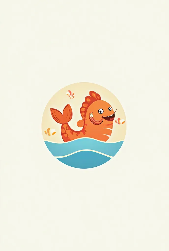 Simple and cute Logo for seafood restaurant with colours blue and orange