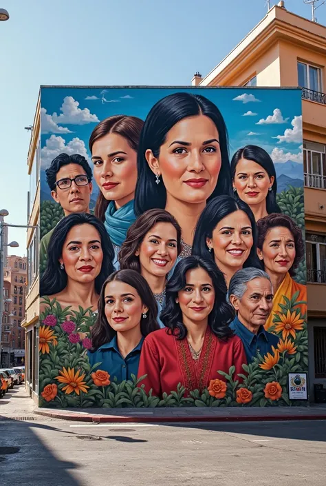 mural with women who have changed the history of Chile to celebrate 8m