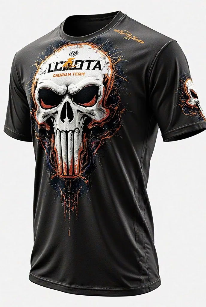 Motocross uniform shirt with a skull,  And the legend ACOSTA,  SHORT SLEEVE AND LEAVE FIELD TO PUT SHIELD