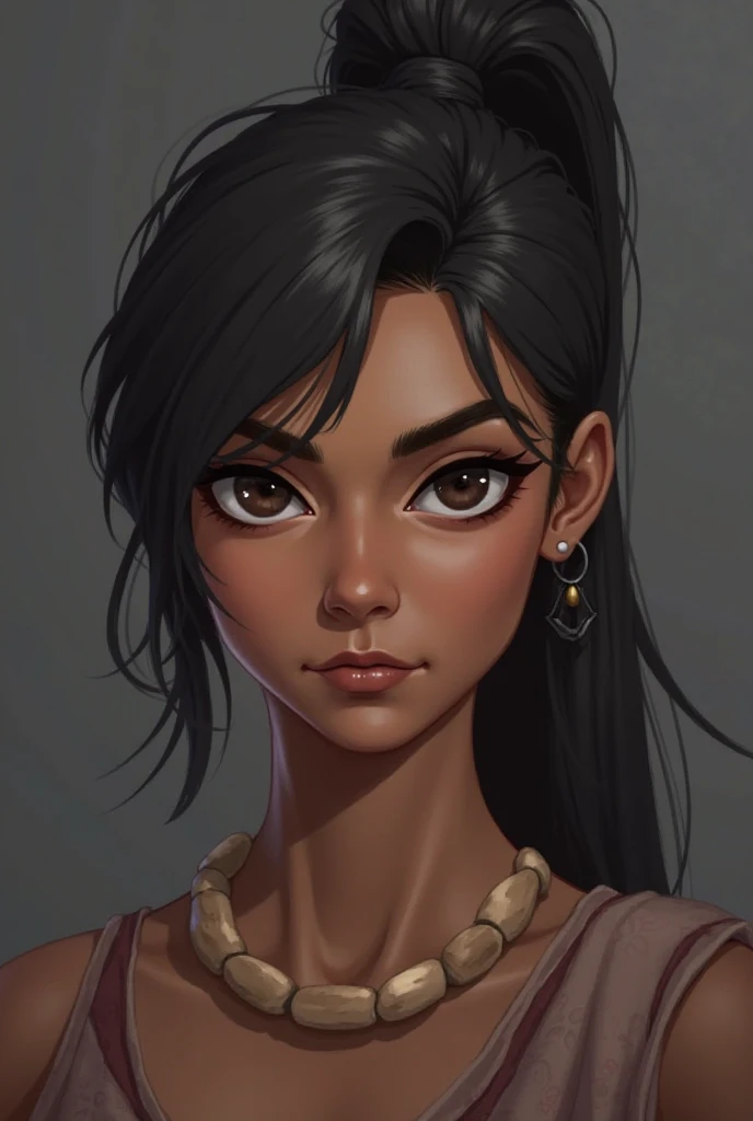 ### **Character Name: Aastha**  
**Art Style:** Arcane Animation (*League of Legends' Arcane-style*)  

#### **Face Features:**  
- **Jawline:** **Sharp and well-defined**, showing her strength and confidence.  
- **Eyes:** **Piercing dark brown eyes**, fi...