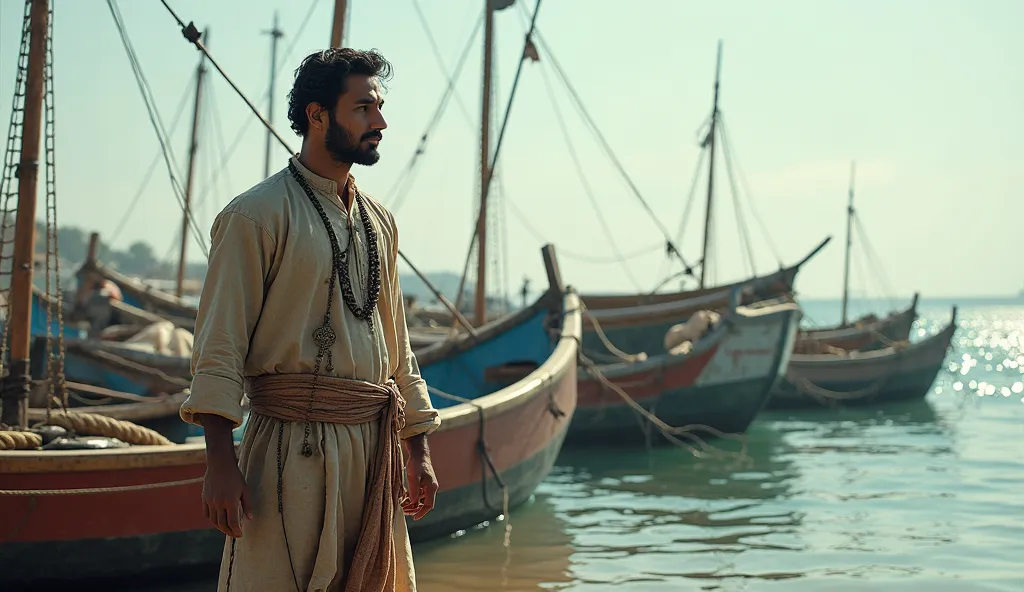 Usman Puja, who is wearing it near Janjua, stands next to the boats.