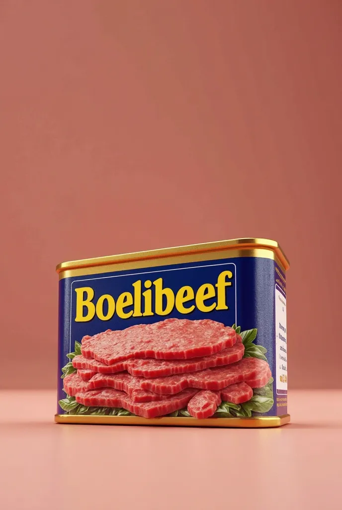 Canned spam meat with the brand name BoeliBeef