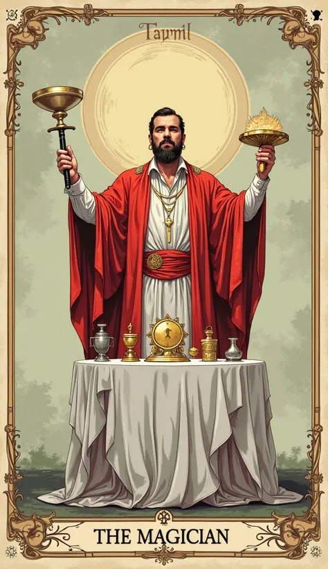  tarot card "The Magician" (With the name given and design similar to the Rider Waite deck)