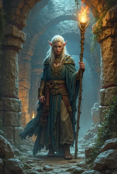 Adventurer Fantasy Elf in Dungeon Mage
