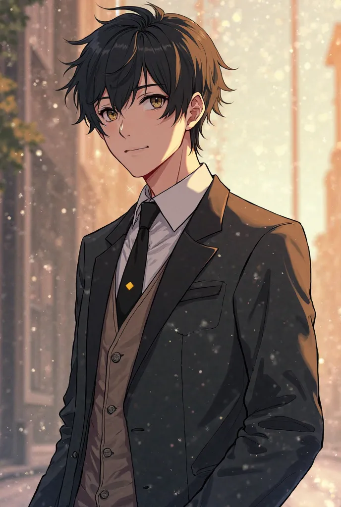 19-year-old black-haired man, he is a bit taller than his brother, his clothes are well aligned, but nothing too formal despite the season, he has a responsible attitude, but when he joins friends he becomes totally relaxed 