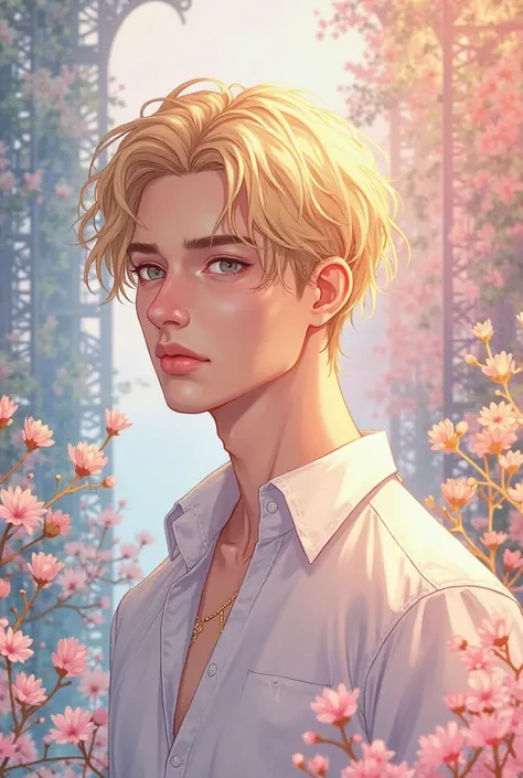 Make me a blond guy in pastel colors, and in The Painter of the Night manhwa style