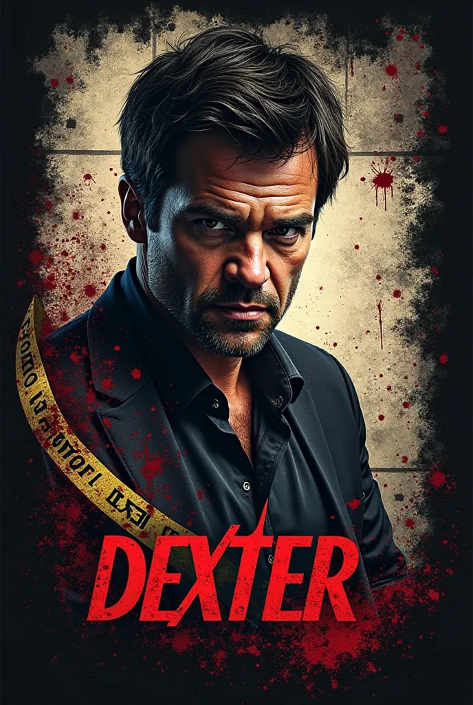 I want a suitable shirt design that contains the characters of the series Dexter