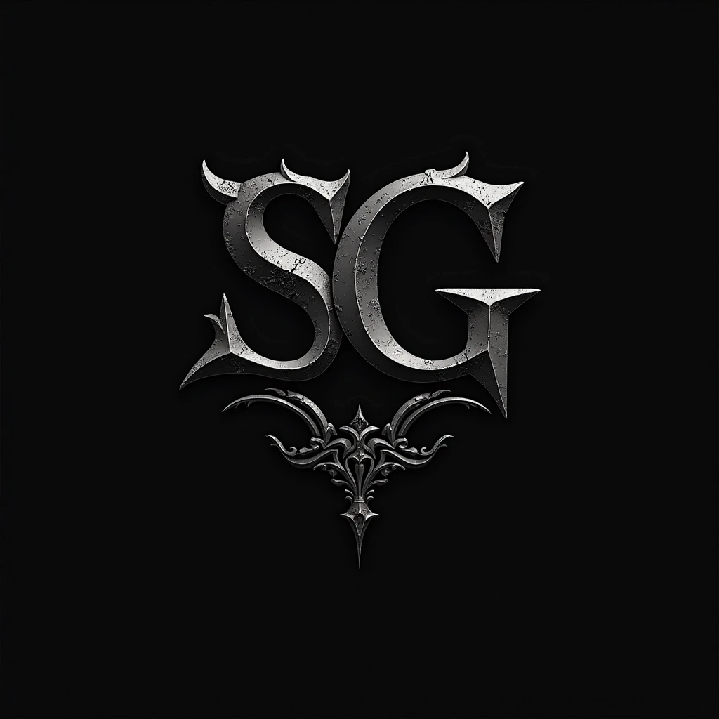 The logo for my clothing company is simple in high quality gothic style Dark S ve G Harfi ile