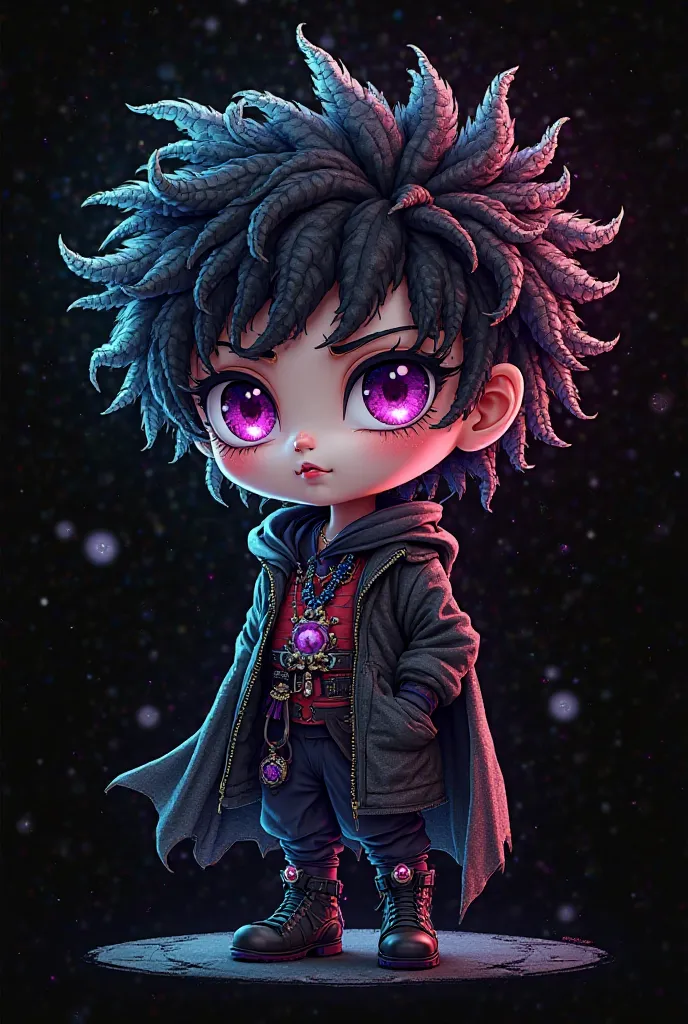 t-shirt art, 2D, ((black background :1, 5)), vector, vivid colors, chibi rasta outfit character, masterpiece, best quality, intricate details, perfect symmetrical face, realistic details, gothic theme, rim light, moonlight, cinematic shading, Greg Rutkowis...