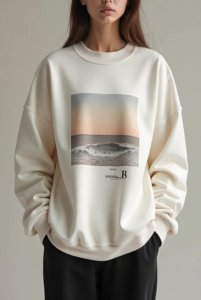 Create streetwer sweatshirt with lots of minimalist prints 