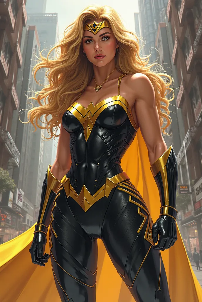 You could create an image by mixing classic Wonder Woman with the classic Black Canary, Can she be a blonde, More with the features of WW, And with Canário's costume style plus Diana's colors.