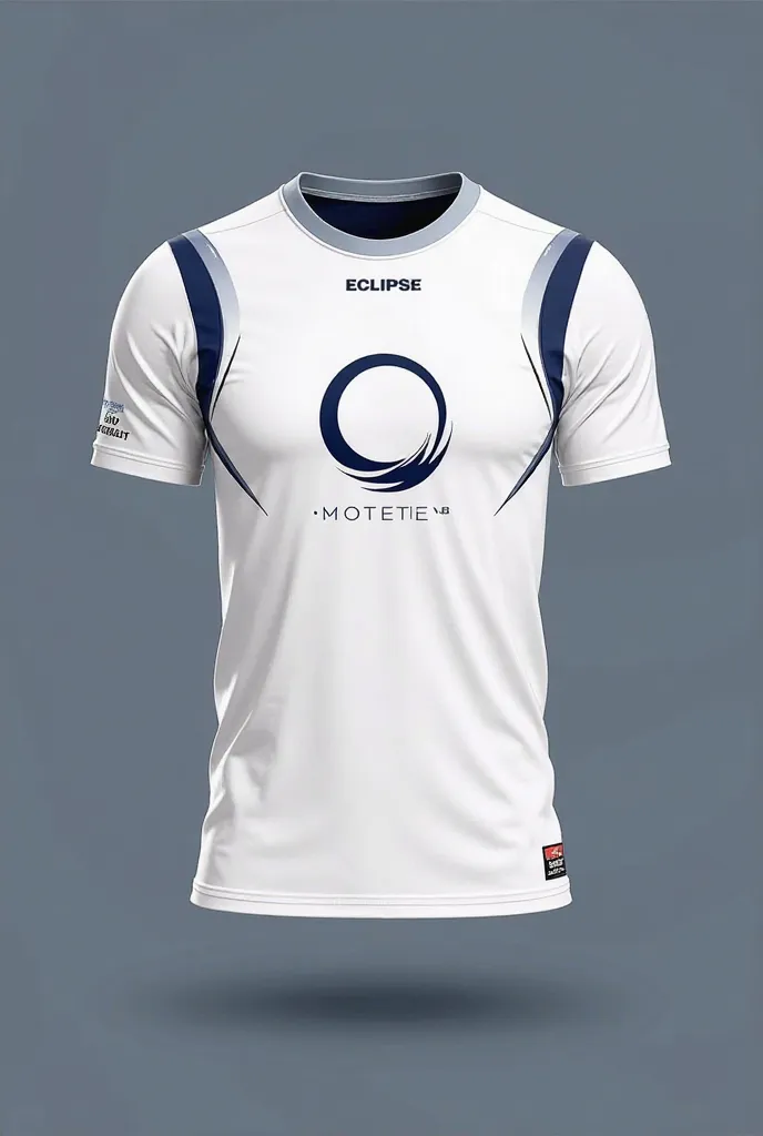 Crie uma camisa para o meu time de E-sports Eclipse Killers, in white with navy blue details