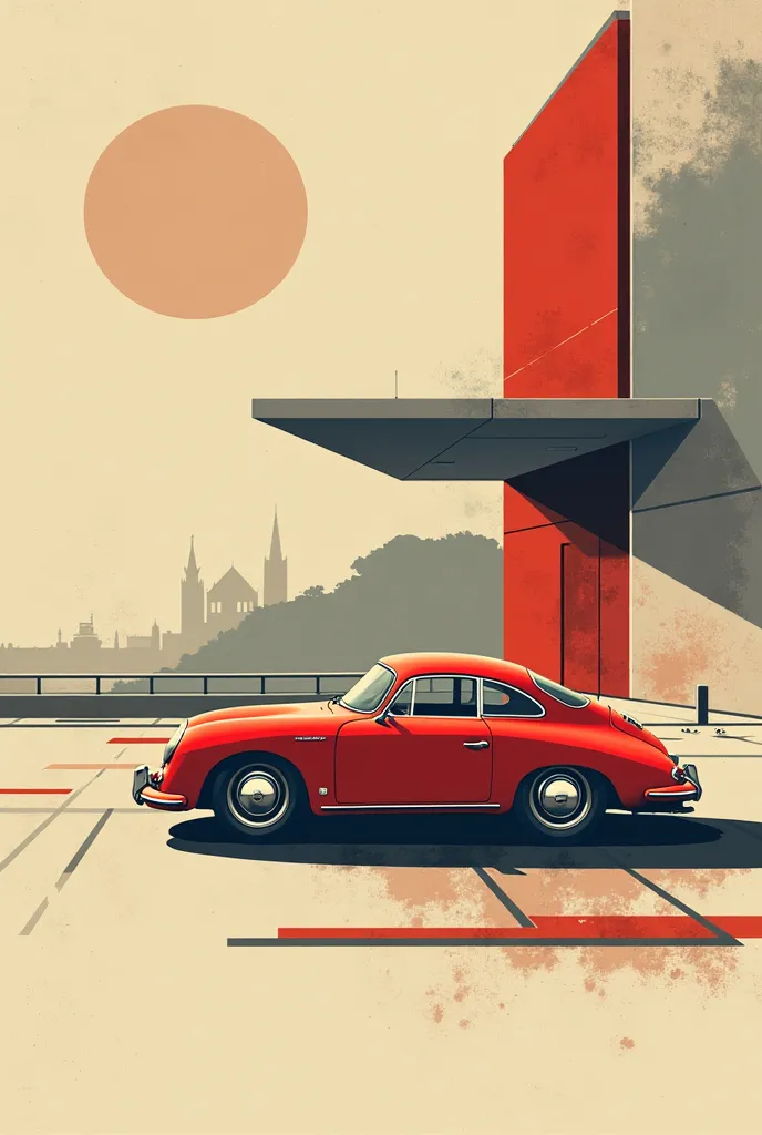 Porsche 356 posters masterpiece in Bauhaus style,  posters/Magazine Illustration Effects, 