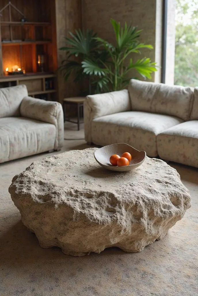 Design a stone shaped coffee table