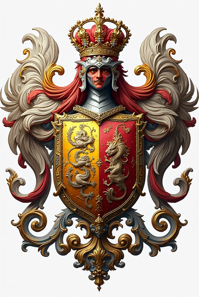 I want you to create for me a coat of arms for my family, The Oliveira Francisco family, However, I want you to use the existing coats of arms of the two families as a model 