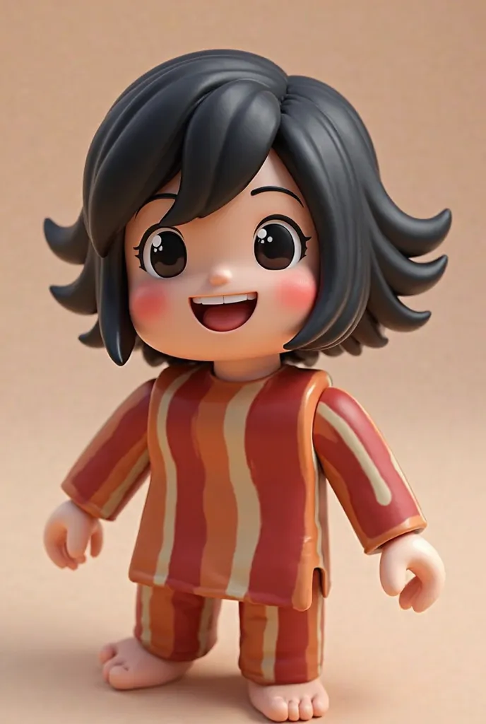 Now go to a haired bacon from Roblox who has black hair and who is saying hello