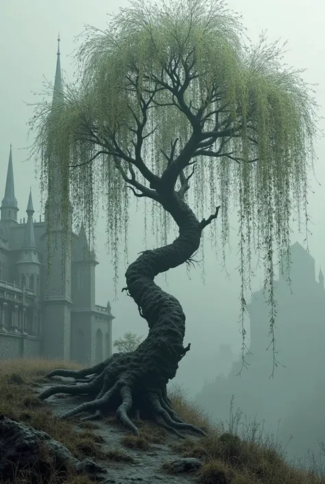 3-d design, gothic style, willow tree