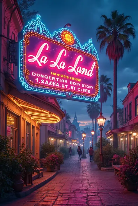 La la land sign that says 29 March 29, 2025 at 8:00 pm to 9:00 pm