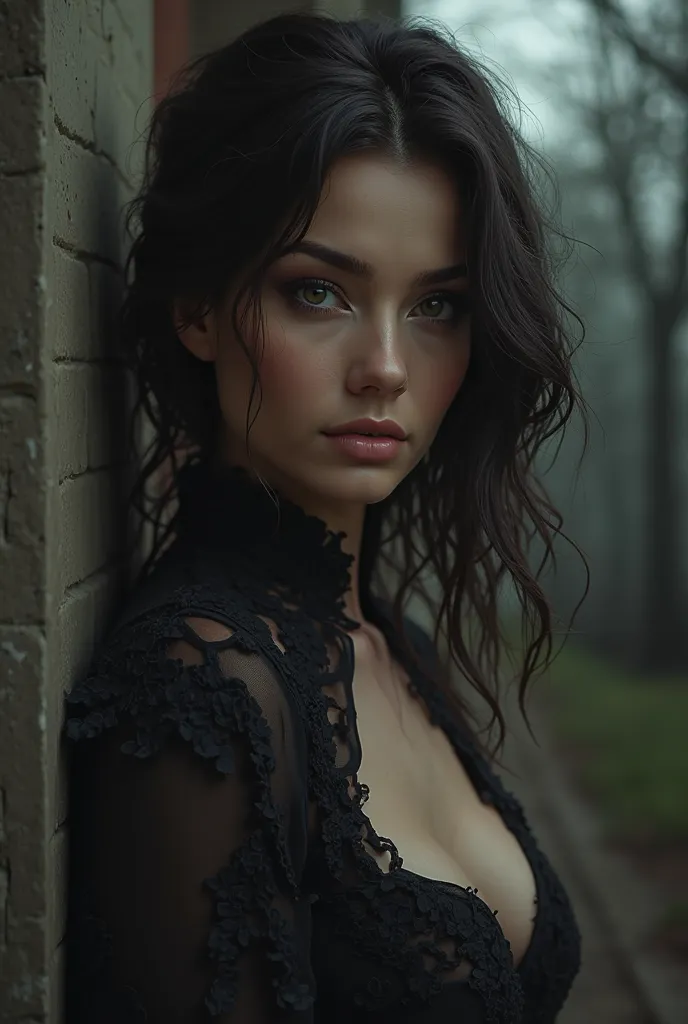 Another model with a dark-haired brunette