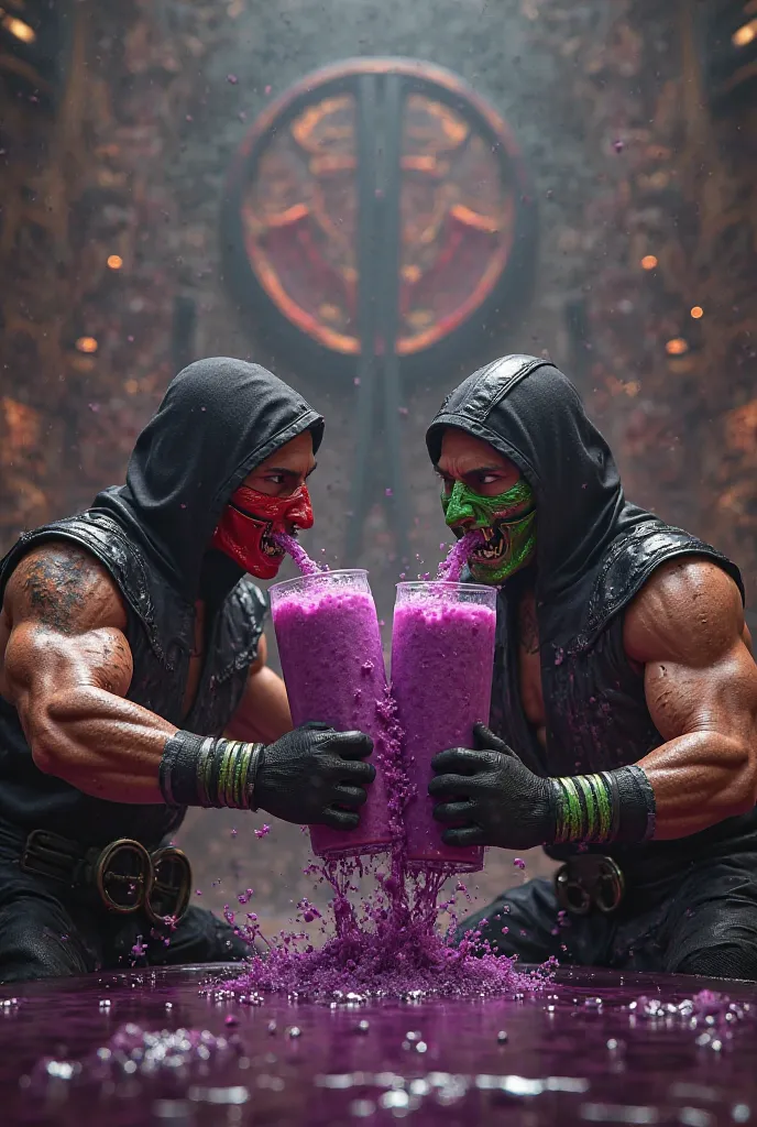 Mortal Kombat drinking açaí 