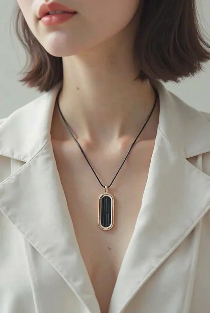 Neckless with small solar panel u shape