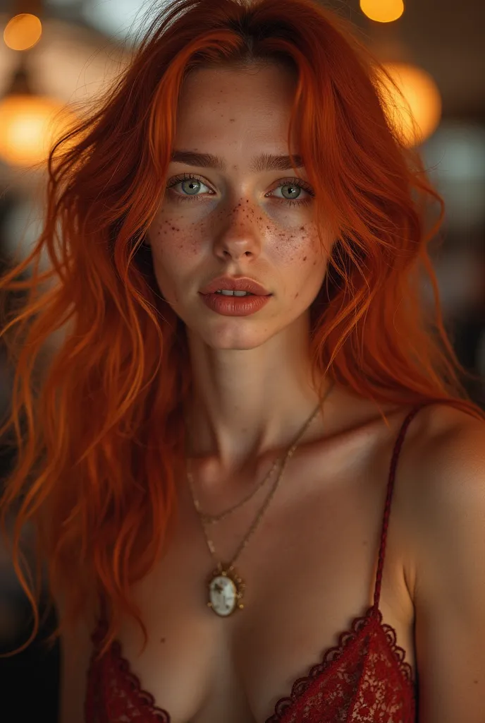 2D, Art Photography, Professional photography, photo of (Photo of a red-haired girl with freckles and Nordic skin, an attractive influencer:2) At the party, (Characteristics art Photography: High detail skin, High detail clothes, High detail face, High det...