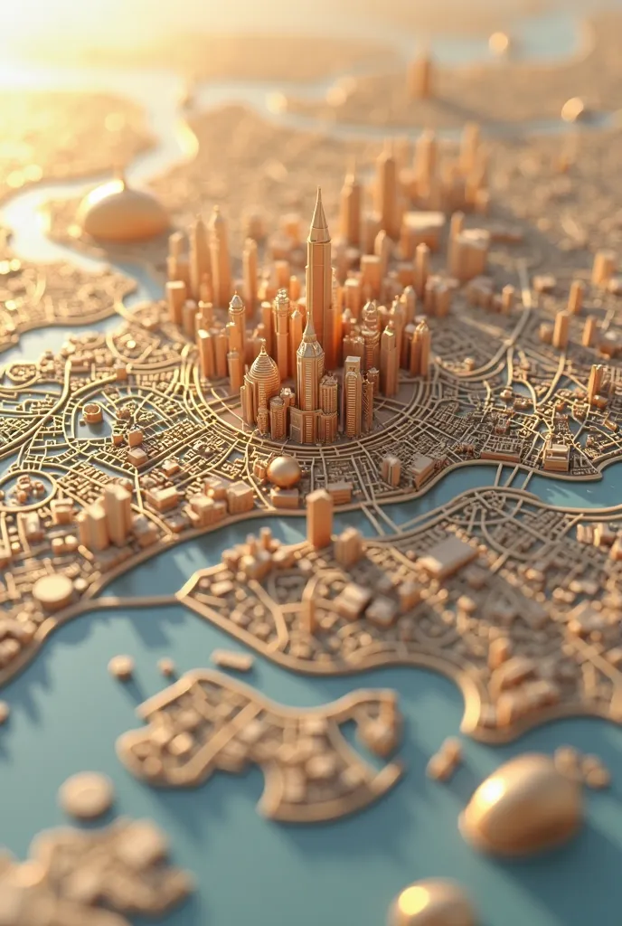 a close up of a map of a city with a shadow, a 3D render by Adam Marczyński, polycount, art deco, an exquisite 3 d map, bump map, stylized stl, overview, city map, detailed vector, map, depicted as a 3 d render, rendered in arnold, 3 d illustration, 3d ill...