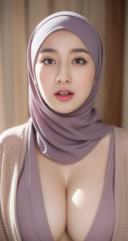 ((wear hijab on head)),  beautiful hijab girl ,   cute face  , in badroom,beautiful long eyelashes, brown eyes, (intricate eye details), nose detail ,   lip detail  , face detail, detailed eyes, detailed hijab girl, (  cute face  ), wear hijab girl, wear h...