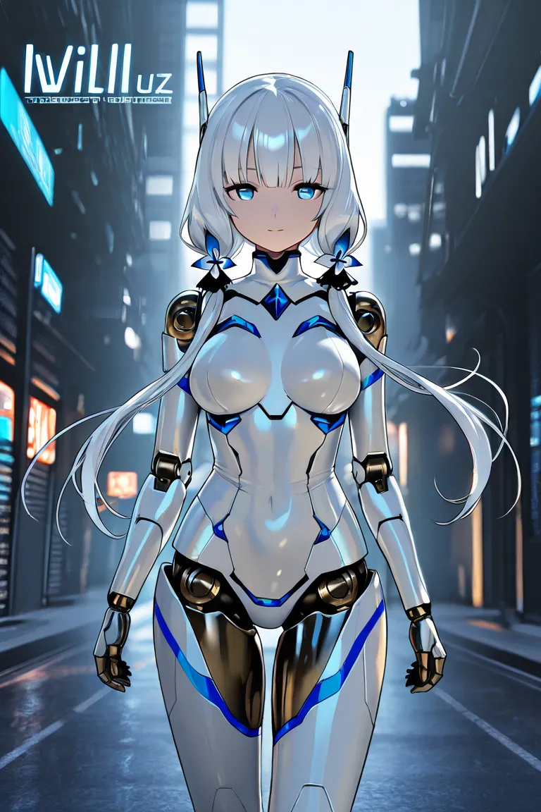 anime style, 1girl, younger female, voluptuous, humanoid robot, doll joints, mecha musume, perfect hands, nsfw, 3d, high resolution, high quality, hd,  