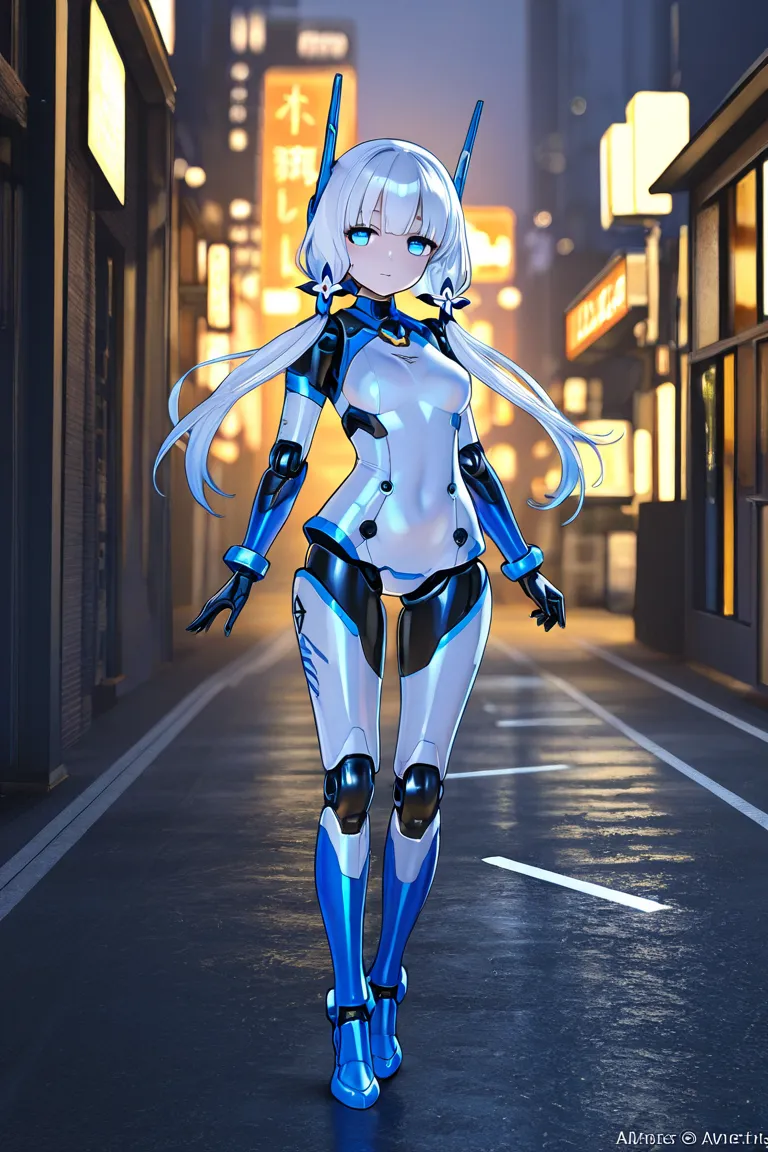 anime style, 1girl, younger female, voluptuous, humanoid robot, doll joints, mecha musume, perfect hands, nsfw, 3d, high resolution, high quality, hd,  