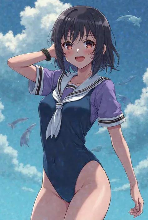 High school girl swimming club brainwashed and controlled by Zeragil
Brainwashed navy blue swimsuit、I am wearing a navy blue school swimsuit、high school girl wearing a purple short-sleeved sailor suit on top
Japanese women with big breasts　pretty dark eye ...