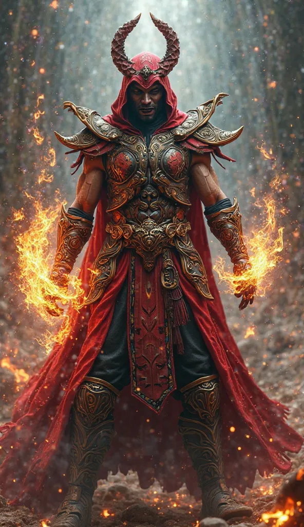 Create me a fusion of Scorpion from Mortal Kombat and Doctor Strange, merging the appearance of the two characters 