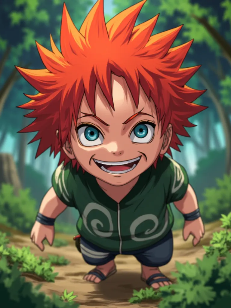 a young uzumaki boy with red hair