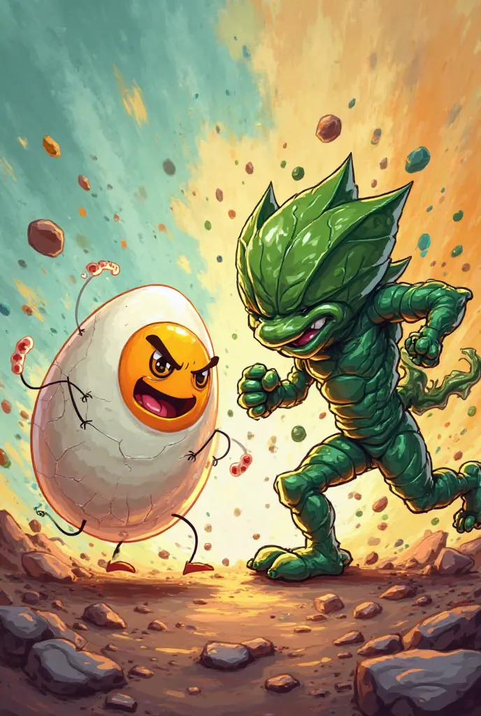 Make an egg fight with animated spinach