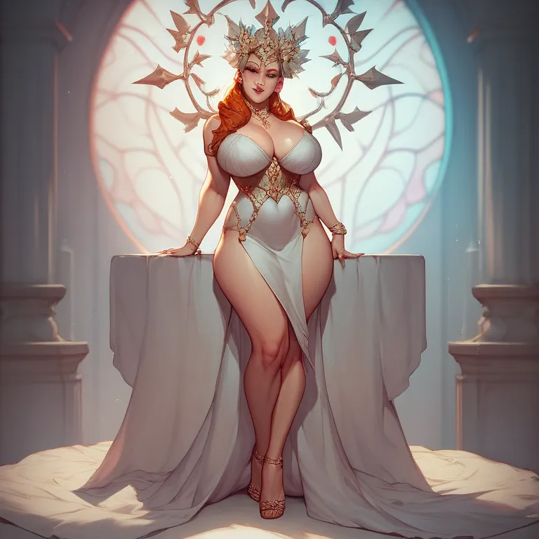 Powerful Goddess mother Aphrodite the goddess of burning lust with bigger ample boob's unleashing her desire for lust as Her eyes are filled with lust full body 