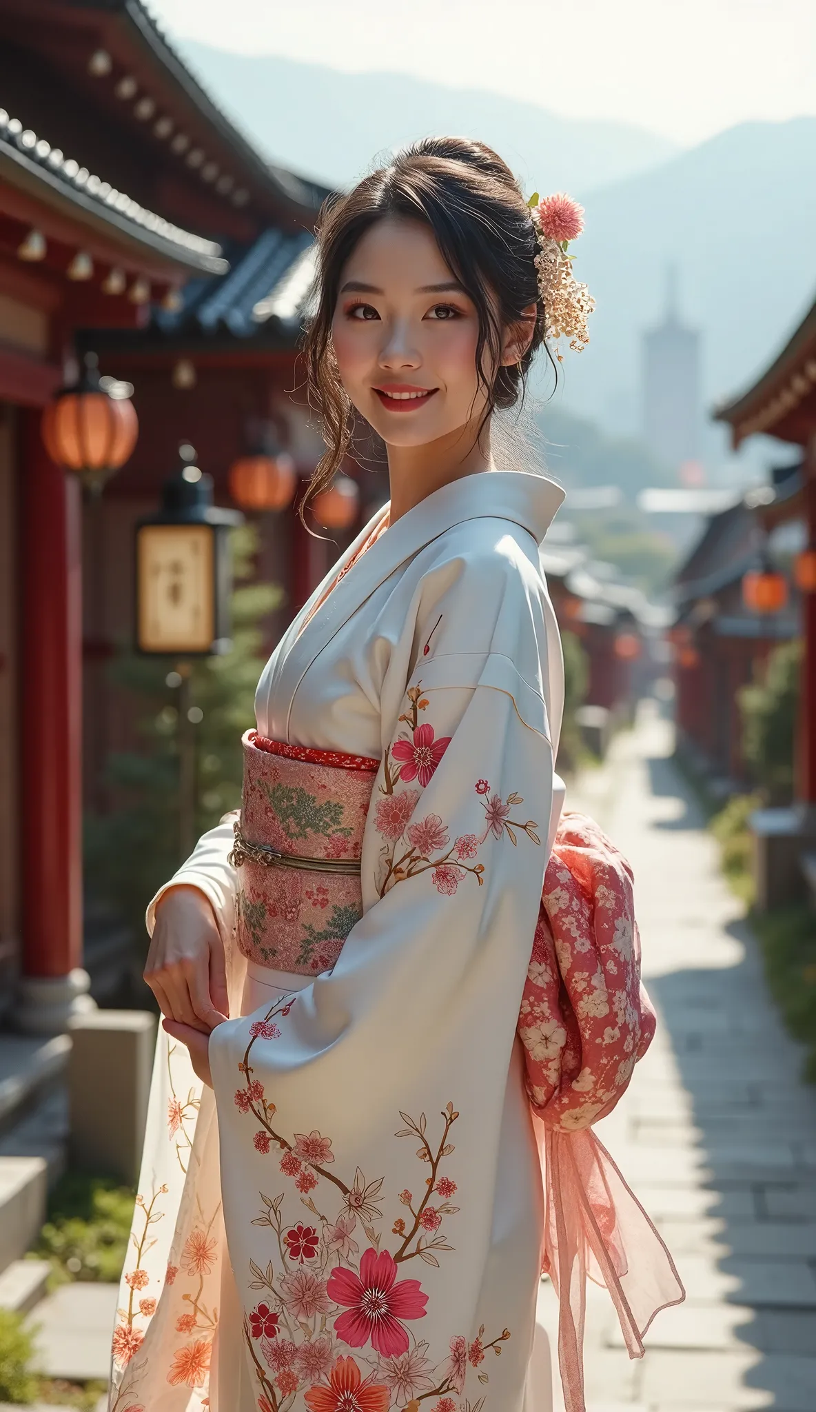 A beautiful image of a woman in a kimono.