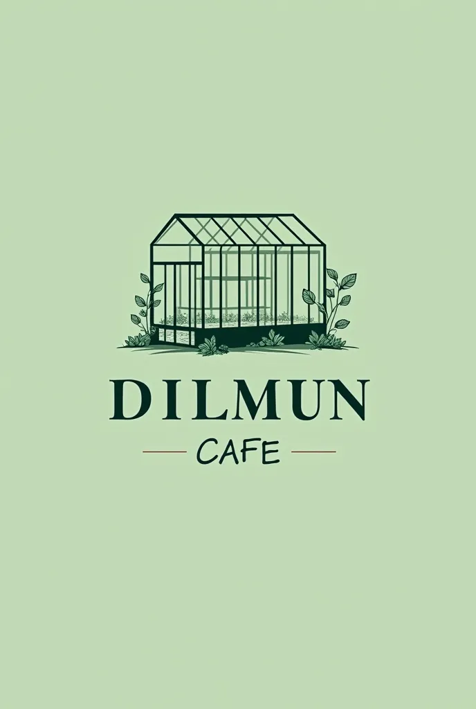 Logo for cafe called dilmun cafe it’s a greenhouse and focused on strawberries and nature make it minimalist and simple