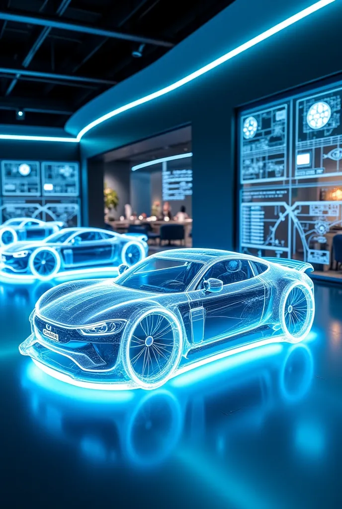 Created a Futuristic Holographic Car Shop for the brand CHF