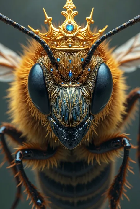 a mask of a bee with a crown