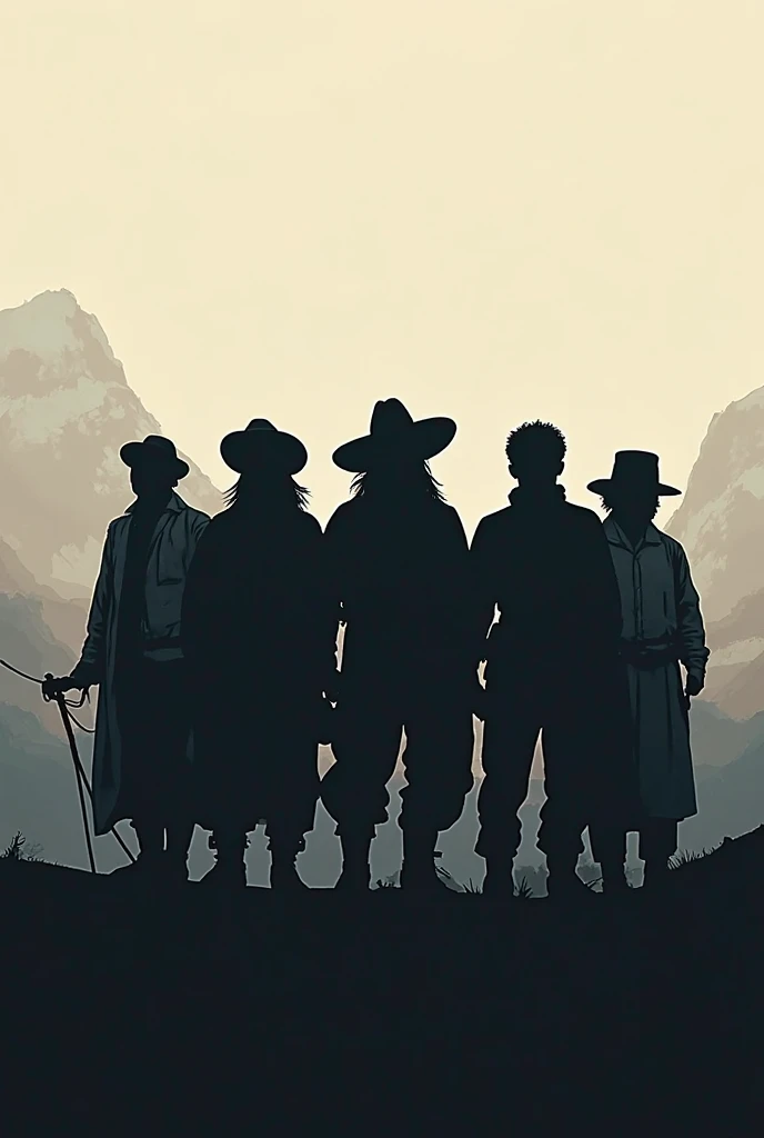 a silhouette of pioneers for a poster