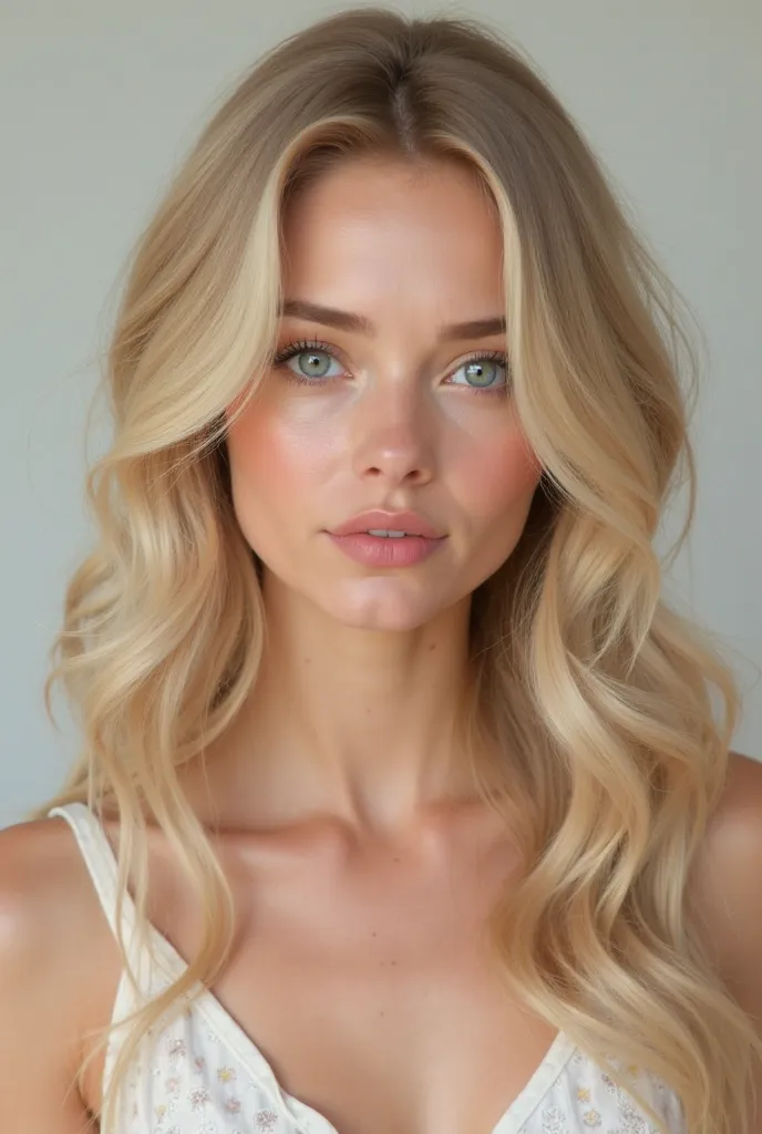 Create a realistic blonde woman