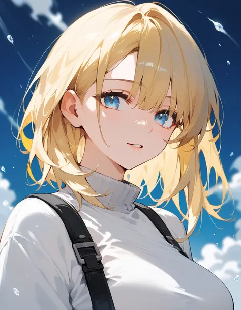 Score_9,Score_8_up,Score_7_up,highest quality, source_anime, highest quality, BREAK 1 girl, cool, 28 years old, (curvy:1.2), (medium hair:1.2), (light yellow hair:1.3), hair over shoulder, asymmetrical hair, (light blue eyes), (large breasts:0.9), (close u...