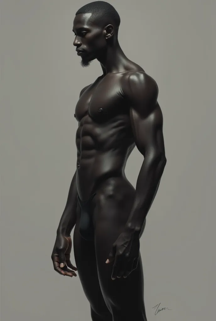 A picture of a naked black  playing 