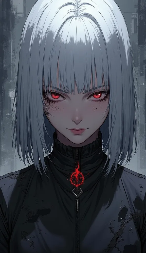 The character from the anime solo Levig mixed with the anime Tokyo Ghoul Kaneki with the logo on the Proy blouse & Zone