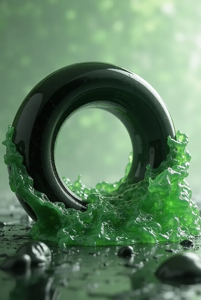 I want a striking black alien circle with green fudge